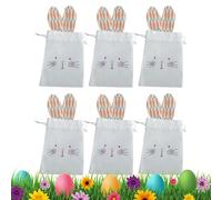 Easter Candy Bag | Cartoon Jute Drawstring Pouch, Easter Candy Bag With Rabbit Ears - For Classroom School Party Home Chocolates Toys