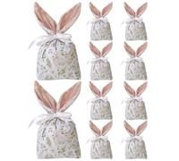 Easter Candy Bags - 10 Pieces with Drawstring Closure - Easter Party Favourites Bags with Bunny Ears for Family Celebration Party and Special Events