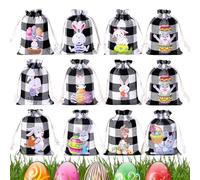 Easter Candy Bags | 12 Pieces Adorable Bunny Design, Burlap Sack - for Weddings, Ladies, Partners, Guests, Celebrations, Christmas