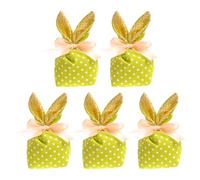 Easter Candy Bags, Easter Bunny Favor Bags | Bunny Ear Candy Treat Bags | 5x Reusable Gift Bags with Bow, Party Favors, Decorations