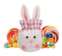 Easter Candy Bags - Large Drawstring Plush Bunny Cute Door | Spring Holiday Gift Bag for Kids, Boys and Girls, S
