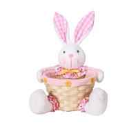 Easter Candy Egg Basket Easter Bunny Baskets Easter Decoration Bunny Egg Caskets Featets Cartoon Animal Party Supplies Plaid Fabric Table Ornaments