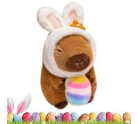 Easter Capybara Plush Toy, Easter Bunny Plush Capybara Toy, Cartoon Soft Bunny Capybaras Plushs Toys with Easters Eggs, Cute Stuffed Animals Capybaras Rabbit Plushs Toys for Kids Gift (White)