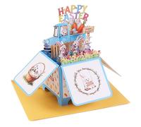 Easter Card 3d Pop Up Birthday Cards For Women Men Happy Easter Decorations Flowers Bunny With Eggs Mixed Designs With Envelope For Festive Decor And Fun Interactive Experience To Share Joy