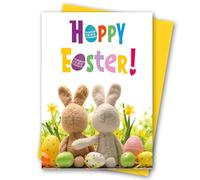 Easter Card. Easter Bunnies Design with Matching Envelope. 210x148mm. Ecofriendly. Blank Inside. Printed and Packed in UK.