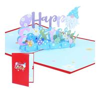 Easter Card, Handmade Easter Pop Up Card, Happy Easter Bunny and Egg Card, Surprise Easter Greeting Card for Family Friends, 13x18 cm