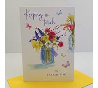 Easter Card Keeping In Touch Blue Vase Daffs
