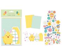 Easter Card Making Kit for Children - Make Your Own Easter Cards & Envelopes Pack of 8 with Stickers & Decorations - Craft Set with 14x10cm Card Blanks for Kids School Parties Gifts