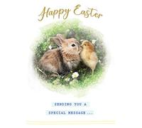 Easter Card Open Bunny & Chick - 7 x 5 inches - Regal Publishing