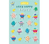 Easter Card Open Dancing Eggs & Chicks - 7 x 5 inches - Regal Publishing
