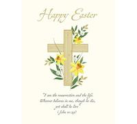 Easter Card, Open Religious Happy Easter - 8 x 6 inches - Regal Publishing