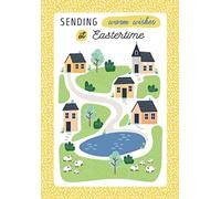 Easter Card Open Village - 7 x 5 inches - Regal Publishing