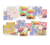 Easter Cards Bumper Pack of 30 | Mixed Cute & Traditional Designs | 6 Designs with Envelopes | Square Greeting Cards | Blank Inside | Spring Seasonal Cards