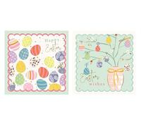 Easter Cards Multipack Pack of 8 with Envelopes Recyclable 12cm x 12cm Square Greeting Cards for Kids Family Friends Traditional Cute Easter Egg Designs Religious Spring Wishes