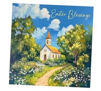 Easter Cards Pack of 8. Each pack contains 1 Easter Church Designs. Ecofriendly, recyclable, plastic free cards, envelopes and box. Blank Inside.