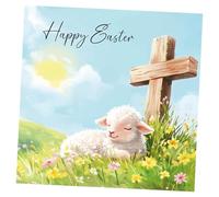 Easter Cards Pack of 8. Each pack contains 1 Easter Lamb Designs. Ecofriendly, recyclable, plastic free cards, envelopes and box. Blank Inside.