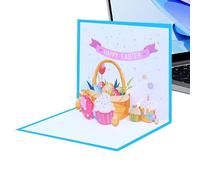Easter Cards, Pop Up Easter Cards for Children, 3D Greeting Card for Easter, Holiday Postcards, Happy Spring Souvenir, Envelope, Celebration Memory for Parties