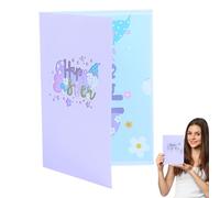 Easter Cards with Bunnies - Color Printed Three-Dimensional Easter Cards, Pop Up Greeting Cards with Bunnies | Color Printed Christmas Cards, Felic Cards