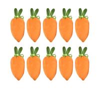 Easter Carrot Bags with Drawstring | Pack of 10 Velvet Easter Carrot Bags Carrot Shaped Easter Candy Bags Easter Gift Bags - for Easter Party Decorations