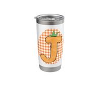 Easter Carrot Letter J Monogram Spring Graphic Stainless Steel Insulated Tumbler