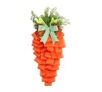 Easter Carrot Wreath,Easter Wreath Ornaments With Bow,Spring Carrots Swag Burlap Wreath,Orange Door Wreaths Outdoor All Year,Seasonal Bows Artificial Carrot Spring Wreath
