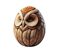 Easter Carving Craft Egg(Wood) Wooden Eggs for Crafts Easter Decorations Paint for Crafts Home Decor Hand Wood Carved Stuffers Christmas Ornament Decorations (A, One Size)