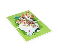 Easter Celebration 3D Pop Up Cards Artistic 3D Unique Greeting Paper Easter Cards with Cross and Egg Scene