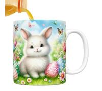 Easter Ceramic Mugs,350ml Ceramic Drinking Colorful Holiday Mugs -Sturdy and Reusable Comfortable Grip, Surprising Present Cups Featuring Bunny Or Egg Designs for Animal Lovers