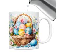 Easter Ceramic Mugs,350ml Ceramic Drinking Colorful Holiday Mugs -Sturdy and Reusable Comfortable Grip, Surprising Present Cups Featuring Bunny Or Egg Designs for Animal Lovers