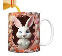 Easter Ceramic Mugs,350ml Ceramic Drinking Colorful Holiday Mugs -Sturdy and Reusable Comfortable Grip, Surprising Present Cups Featuring Bunny Or Egg Designs for Animal Lovers