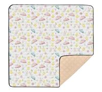 Easter Chick Light Green Umbrella Cute Foldable Baby Activity Play Mat for Indoor Outdoor Cozy Breathable Infant Play Mat for Babies Infants Toddlers, 50'' x 50''