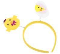 Easter Chicken Headband Cute Cartoon Holiday Gathering Accessory | Yellow Cloth Felt Plastic, Flexible Fit and Festive Decoration for Celebrations and Party Supplies