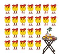 Easter Chicks - 24 Pieces, Chicken Toy, Multifunctional | 24pcs Spring Ornament Bundle, Cute Party Decor, Animal Toy For Children, Basket Fillers, Classroom Activities