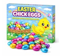 Easter Chicks Chocolate Mini Eggs 100g - Classic Easter Eggs Chocolates Gift Box for Kids & Adults - Assorted Brightly Foiled Wrapped Novelty Milk Cocoa Filled Sweet Treats, Thank You Gifts