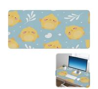 Easter Chicks with Blue Sky Desk Pad Non-Slip Gamer Mouse Mat with Smooth Surface Large Gaming Mouse Pad 90X42 cm Gaming Mousemat Office Accessories for Desk Office Gifts Mousepad for School Home
