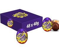 Easter Chocolate Creme Egg Full Box 48 x 40g - Classic Milk Chocolate Eggs with Soft, Gooey Fondant Yolk Centre - Bulk Multipack for Easter Egg Hunts, Family Sharing, Party Bags & School Treats