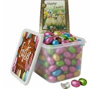 Easter Chocolate Foiled Mini Eggs - Chocolate Flavoured Foiled Eggs with Gift Tub & Easter Card | Sweet Easter Treats for Egg Hunts & Gifting (1000g)
