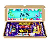 Easter Chocolate Hamper, Letterbox Chocolate Gift Box of 10 Fullsize Dairy Milk Chocolate bars, Ideal Gifts For Women & Gifts For Him (Happy Easter)