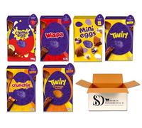 Easter Chocolate Large Egg Box - Random 3 large Eggs Flavors Variety Pack | Twirl Orange, Crunchie, Twirl Egg, Creme Egg, Wispa, Mini Eggs | Mixed Easter Gift Box, Gifts & Party Bag Fillers
