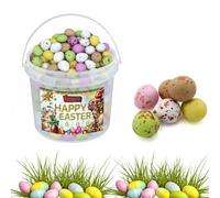 Easter Chocolate Mini Eggs 1kg With Easter Gift Tub - Speckled Mini Milk Chocolate Eggs - For Eastter Parties & Celebrations, Egg Hunts