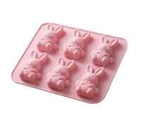 Easter Chocolate Molds, 6-Cavity Reusable Easy Release Art Crafts, Cute Easter Bunny Silicone Mold for Cupcake Fondant Candy Sugar Muffin Family Friends Men Women