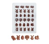 Easter Chocolate Mould, Mini Bunny Egg and Happy Easter Shapes, Food Grade Plastic, 21 Cavity, Clear, Party Decorations