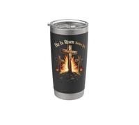 Easter Christian He is Risen Matthew 28:6 Three Crosses Stainless Steel Insulated Tumbler