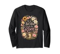 Easter Christian Women He is Not Here He Has Risen Long Sleeve T-Shirt