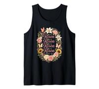 Easter Christian Women He is Risen Matthew 28:6 Lilies Tank Top