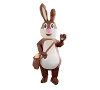 Easter Clothing Bunny Inflatable Costume Cartoon Full Body Brown (Brown, One Size) Tshirt