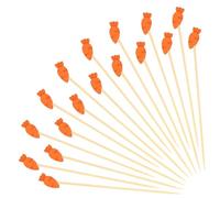 Easter Cocktail Sticks,100Pcs Toothpicks Wooden,Carrot Easter Decorations,Wooden Skewers Sticks for Appetizers Birthday Wedding Party Food Fruit Cake
