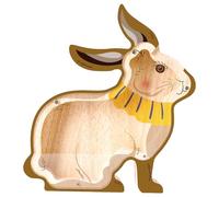 Easter Coin Bank - Chicken Box With Wooden Bunny, Charming Savings Organizer, Accent On Desktop Display, Christmas Decoration Accessory | Collection Of