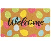 Easter Coir Door Mat, Inside Outside Door Mats, Welcome Mat, Indoor Outdoor Doormats, Front Doormat, Non Slip with PVC Backing, Entrance Door Mats, 43x74cm