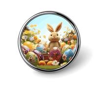 Easter Colorful Eggs Round Badge Pin Funny 1 Inch Button Brooch Lapel Pins Fashion Hat Shirt Pin Tie Tack Pinback Buttons Badge Party Supplies Decor Badges For Clothing Coat Hat Dress For Men Women